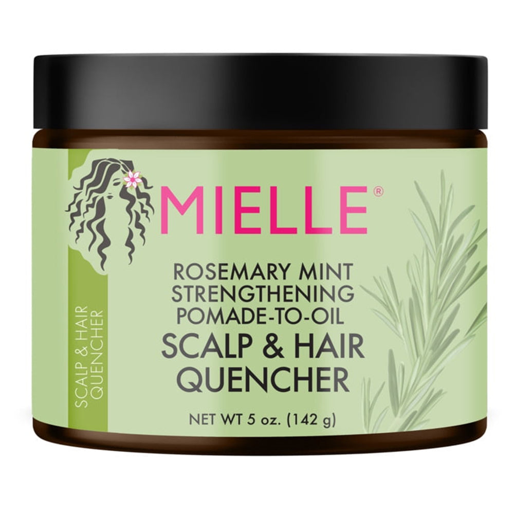 Mielle Rosemary Mint Pomade to Oil Scalp and Hair Quencher Moisturizes and Smooths Fly Aways 5Oz (142g)
